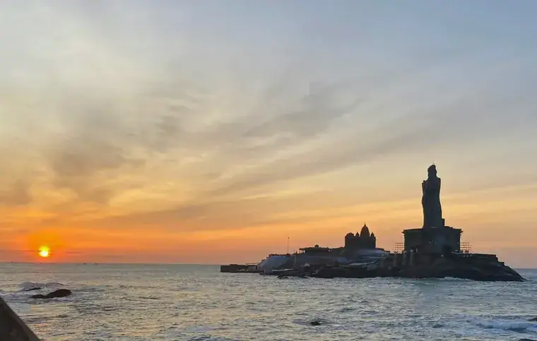Sunset at the Vivekananda Rock Memorial, Kanyakumari