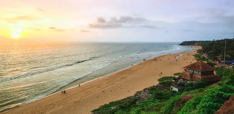 Varkala cliff and beach from above